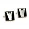 Silver Mother of Pearl Tuxedo Wedding Cufflinks 2.JPG